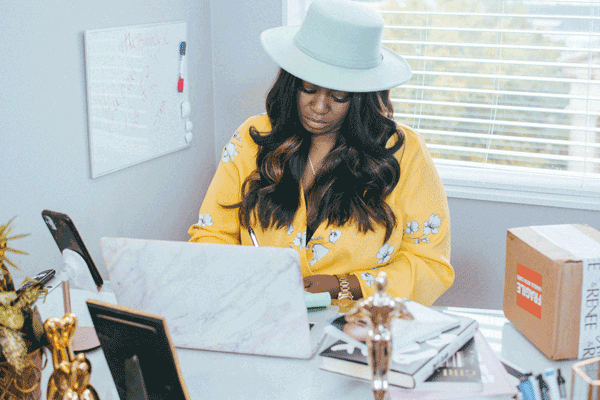 woman working at computer